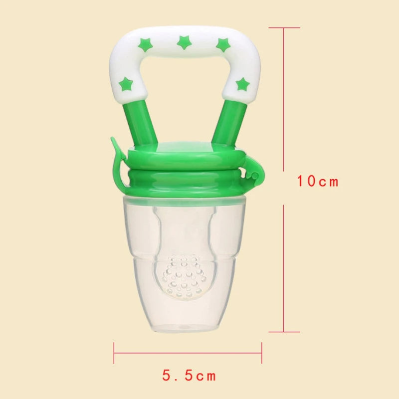 Baby Silicone Food Feeder showing measurements