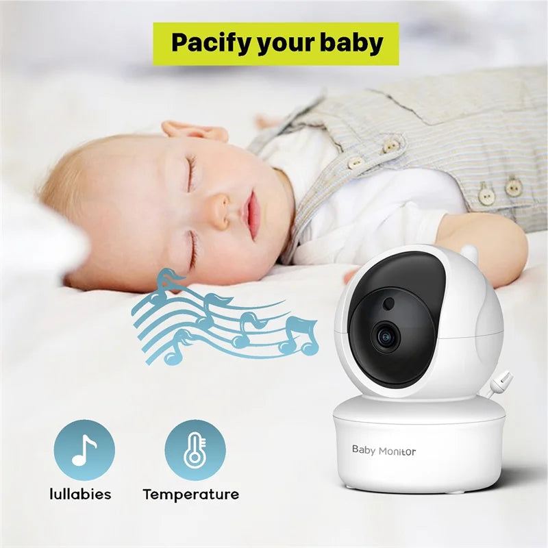 Baby monitor with temperature monitoring and 8 soothing lullabies for sleep
