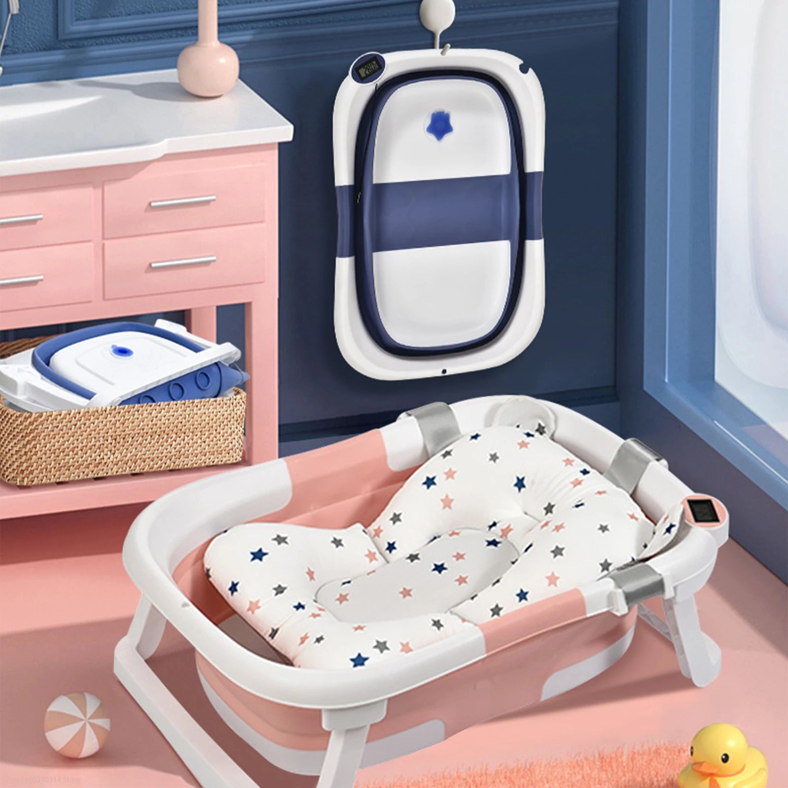 Silicone Baby Bath Bucket with Temperature Sensor