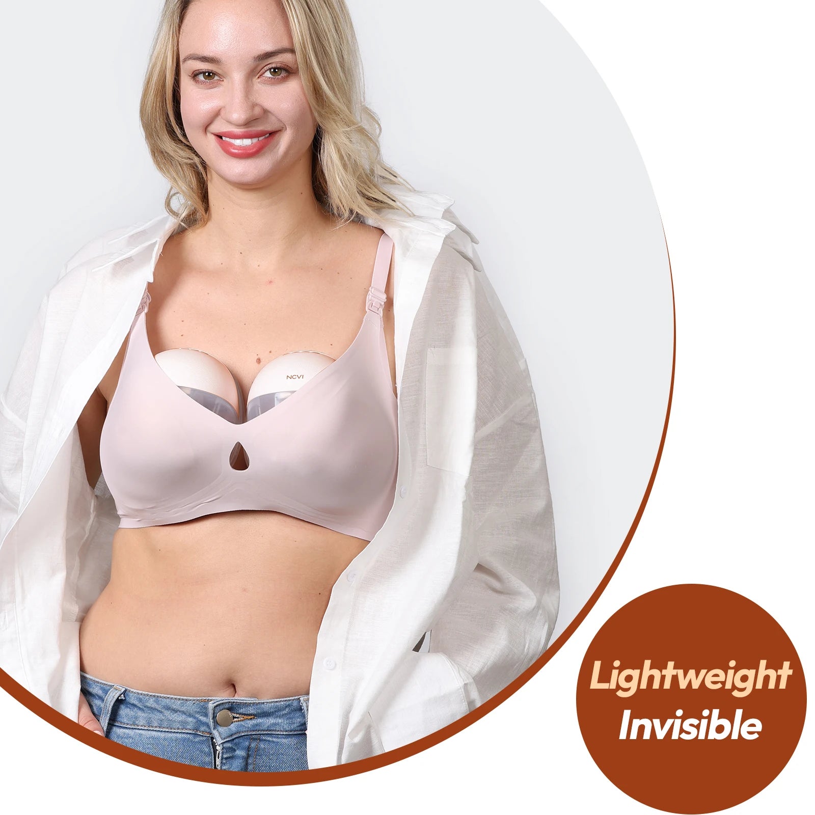 Discreet hands-free breast pump worn under clothing for work and travel