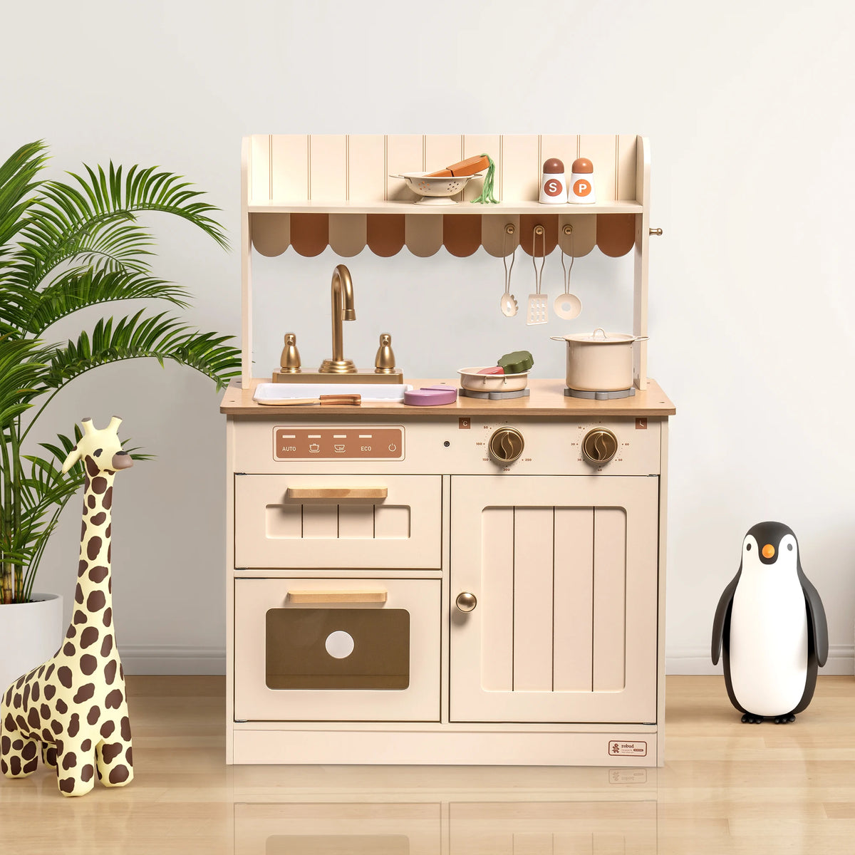 Wooden Play Kitchen for Kids | Pretend Kitchen Set with Accessories Ages 3+