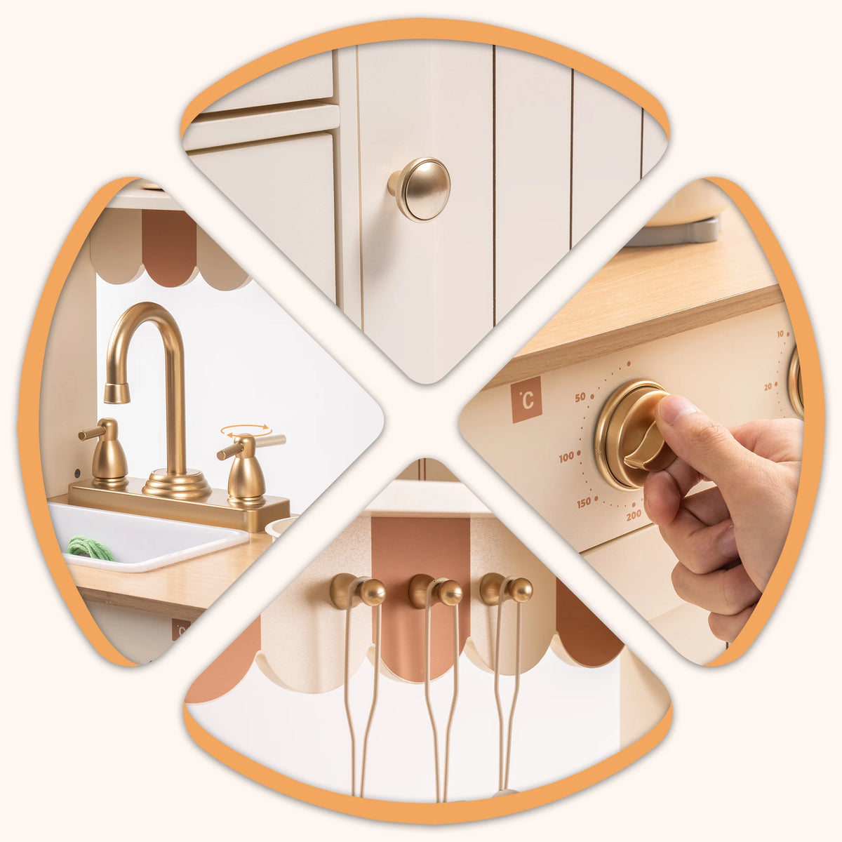 Wooden Play Kitchen for Kids | Pretend Kitchen Set with Accessories Ages 3+