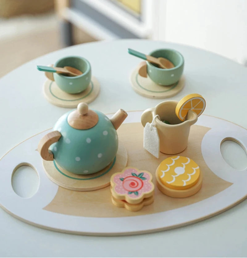 Wooden Afternoon Tea Play Set for Toddlers