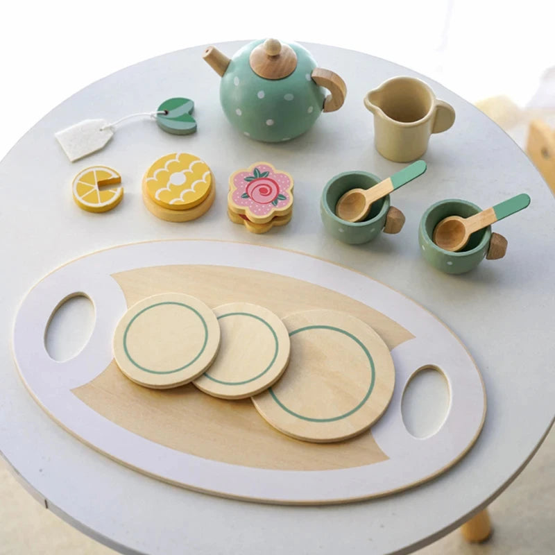 Wooden Afternoon Tea Play Set for Toddlers