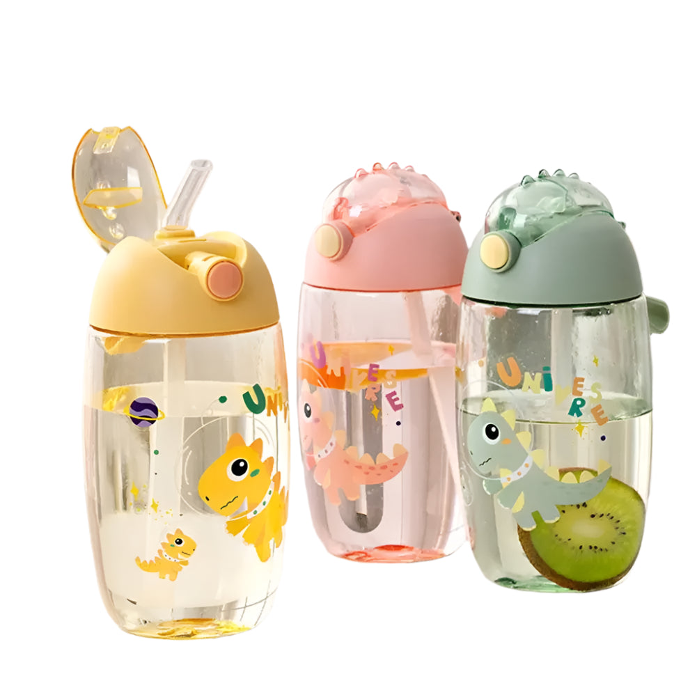 500ML Cartoon Dinosaur Water Bottle – Leakproof Sippy Cup for Kids