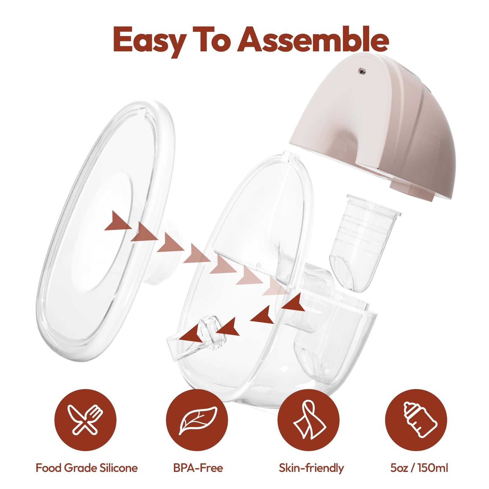 Hands-Free Electric Wearable Breast Pump