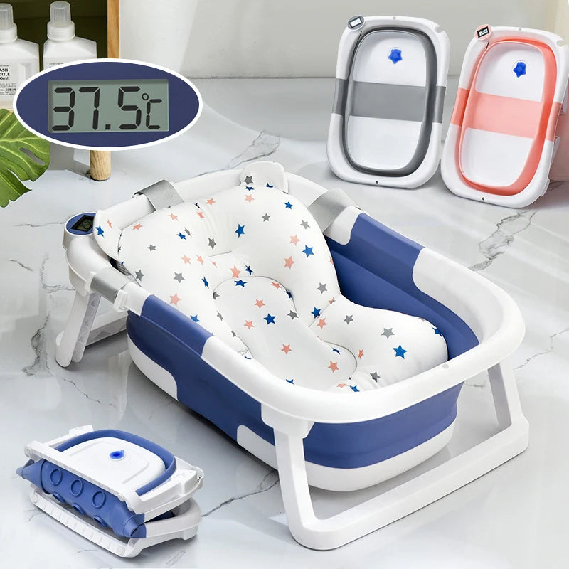Silicone Baby Bath Bucket with Temperature Sensor