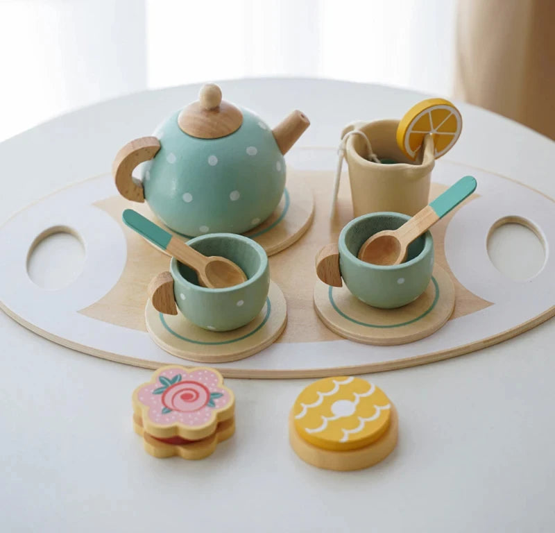 Wooden Afternoon Tea Play Set for Toddlers